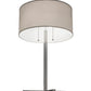 Meyda Lighting Cilindro 32" 2-Light Extreme Chrome Table Lamp With White Linen Shade