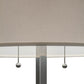 Meyda Lighting Cilindro 32" 2-Light Extreme Chrome Table Lamp With White Linen Shade