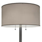 Meyda Lighting Cilindro 32" 2-Light Extreme Chrome Table Lamp With White Linen Shade