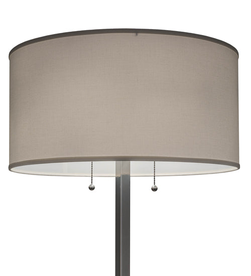Meyda Lighting Cilindro 32" 2-Light Extreme Chrome Table Lamp With White Linen Shade