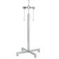 Meyda Lighting Cilindro 32" 2-Light Extreme Chrome Table Lamp With White Linen Shade