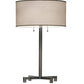 Meyda Lighting Cilindro 32" 2-Light Extreme Chrome Table Lamp With White Linen Shade