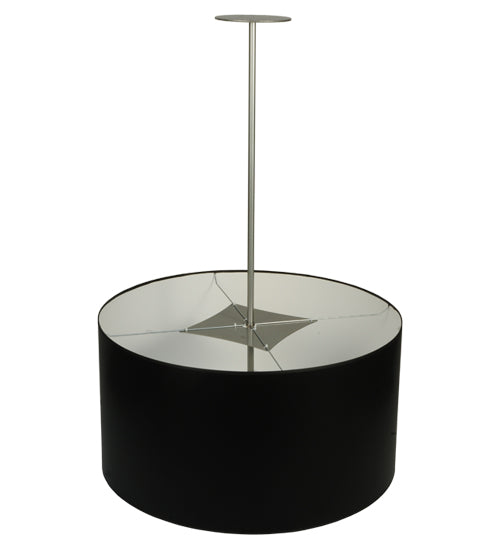 Meyda Lighting Cilindro 32" 4-Light Brushed Nickel Pendant Light With Black Paper Shade