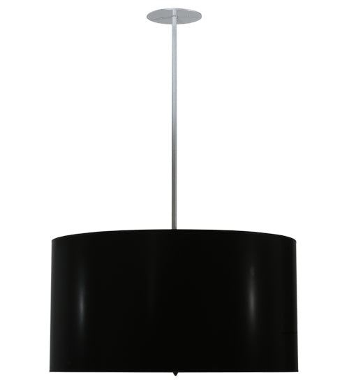 Meyda Lighting Cilindro 32" 4-Light Brushed Nickel Pendant Light With Black Paper Shade