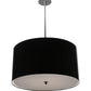 Meyda Lighting Cilindro 32" 4-Light Brushed Nickel Pendant Light With Black Paper Shade