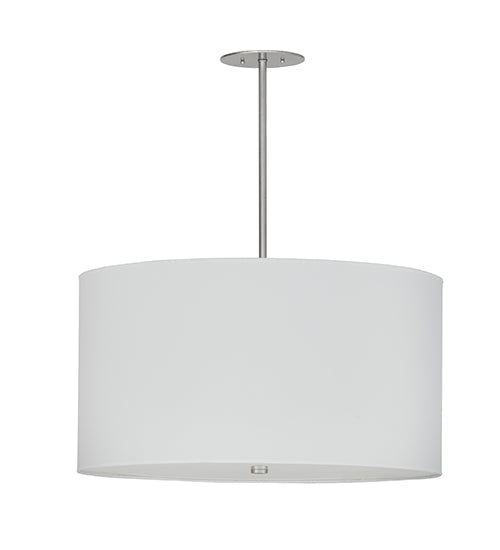 Meyda Lighting Cilindro 32" 4-Light Brushed Nickel Powder Coat Papel Blanco Pendant Light With White Paper Shade
