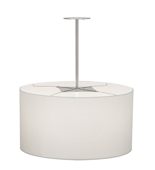 Meyda Lighting Cilindro 32" 4-Light Brushed Nickel Powder Coat Papel Blanco Pendant Light With White Paper Shade