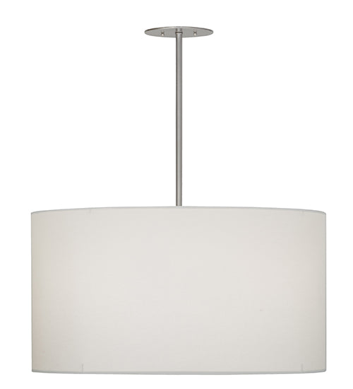 Meyda Lighting Cilindro 32" 4-Light Brushed Nickel Powder Coat Papel Blanco Pendant Light With White Paper Shade