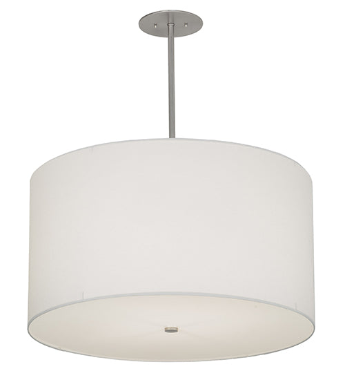 Meyda Lighting Cilindro 32" 4-Light Brushed Nickel Powder Coat Papel Blanco Pendant Light With White Paper Shade