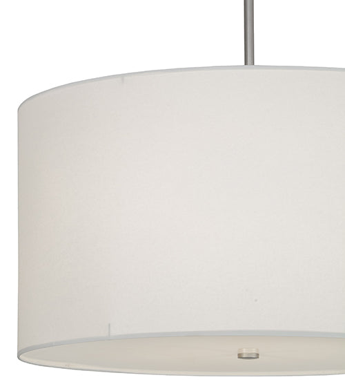 Meyda Lighting Cilindro 32" 4-Light Brushed Nickel Powder Coat Papel Blanco Pendant Light With White Paper Shade
