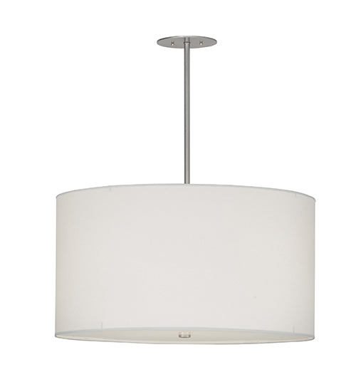 Meyda Lighting Cilindro 32" 4-Light Brushed Nickel Powder Coat Papel Blanco Pendant Light With White Paper Shade