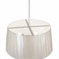 Meyda Lighting Cilindro 32" 4-Light Brushed Nickel Tapered Pendant Light With Ruffled Ivory Textrene Shade