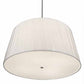 Meyda Lighting Cilindro 32" 4-Light Brushed Nickel Tapered Pendant Light With Ruffled Ivory Textrene Shade
