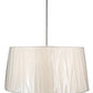 Meyda Lighting Cilindro 32" 4-Light Brushed Nickel Tapered Pendant Light With Ruffled Ivory Textrene Shade