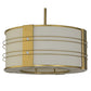 Meyda Lighting Cilindro 32" 4-Light Gold Leaf Touro Pendant Light With White Linen Textrene Shade