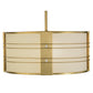 Meyda Lighting Cilindro 32" 4-Light Gold Leaf Touro Pendant Light With White Linen Textrene Shade
