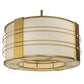 Meyda Lighting Cilindro 32" 4-Light Gold Leaf Touro Pendant Light With White Linen Textrene Shade