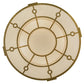Meyda Lighting Cilindro 32" 4-Light Gold Leaf Touro Pendant Light With White Linen Textrene Shade