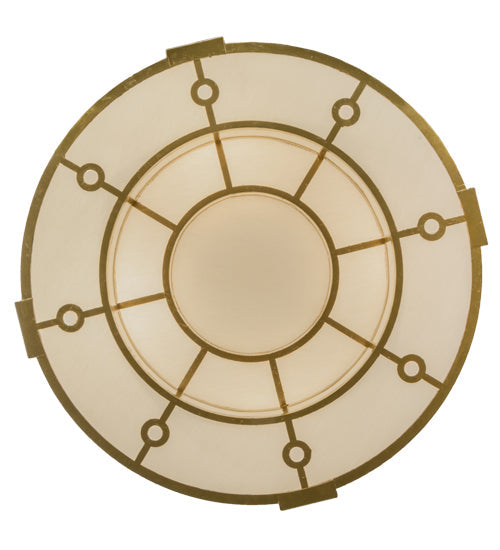Meyda Lighting Cilindro 32" 4-Light Gold Leaf Touro Pendant Light With White Linen Textrene Shade