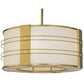 Meyda Lighting Cilindro 32" 4-Light Gold Leaf Touro Pendant Light With White Linen Textrene Shade
