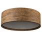 Meyda Lighting Cilindro 32" 4-Light Old Distressed Wood Flush Mount Light With White Statuario Idalight Shade