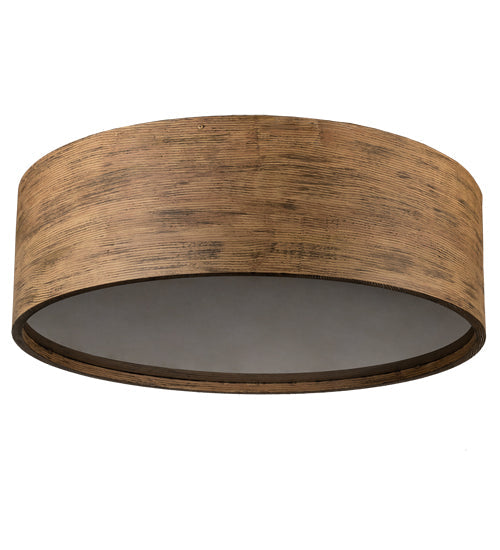 Meyda Lighting Cilindro 32" 4-Light Old Distressed Wood Flush Mount Light With White Statuario Idalight Shade