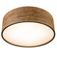 Meyda Lighting Cilindro 32" 4-Light Old Distressed Wood Flush Mount Light With White Statuario Idalight Shade