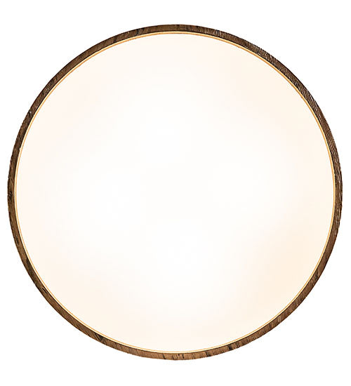 Meyda Lighting Cilindro 32" 4-Light Old Distressed Wood Flush Mount Light With White Statuario Idalight Shade
