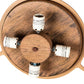 Meyda Lighting Cilindro 32" 4-Light Old Distressed Wood Flush Mount Light With White Statuario Idalight Shade