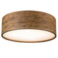 Meyda Lighting Cilindro 32" 4-Light Old Distressed Wood Flush Mount Light With White Statuario Idalight Shade