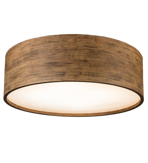 Meyda Lighting Cilindro 32" 4-Light Old Distressed Wood Flush Mount Light With White Statuario Idalight Shade