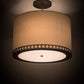 Meyda Lighting Cilindro 32" 4-Light Satin Clear Aloni Pendant Light With Beige Natural Textrene Shade
