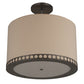 Meyda Lighting Cilindro 32" 4-Light Satin Clear Aloni Pendant Light With Beige Natural Textrene Shade