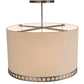 Meyda Lighting Cilindro 32" 4-Light Satin Clear Aloni Pendant Light With Beige Natural Textrene Shade