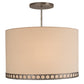 Meyda Lighting Cilindro 32" 4-Light Satin Clear Aloni Pendant Light With Beige Natural Textrene Shade