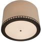 Meyda Lighting Cilindro 32" 4-Light Satin Clear Aloni Pendant Light With Beige Natural Textrene Shade