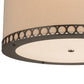 Meyda Lighting Cilindro 32" 4-Light Satin Clear Aloni Pendant Light With Beige Natural Textrene Shade