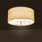 Meyda Lighting Cilindro 32" 6-Light Brass Tint Lujoso Semi-flush Mount Light With Beige & White Shade