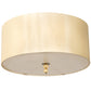 Meyda Lighting Cilindro 32" 6-Light Brass Tint Lujoso Semi-flush Mount Light With Beige & White Shade