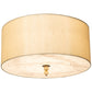 Meyda Lighting Cilindro 32" 6-Light Brass Tint Lujoso Semi-flush Mount Light With Beige & White Shade