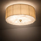 Meyda Lighting Cilindro 32" 6-Light Brass and Gold Powder Coat Lujoso Semi-flush Mount Light With Beige & White Shade
