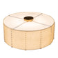 Meyda Lighting Cilindro 32" 6-Light Brass and Gold Powder Coat Lujoso Semi-flush Mount Light With Beige & White Shade