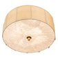 Meyda Lighting Cilindro 32" 6-Light Brass and Gold Powder Coat Lujoso Semi-flush Mount Light With Beige & White Shade