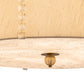 Meyda Lighting Cilindro 32" 6-Light Brass and Gold Powder Coat Lujoso Semi-flush Mount Light With Beige & White Shade