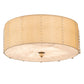 Meyda Lighting Cilindro 32" 6-Light Brass and Gold Powder Coat Lujoso Semi-flush Mount Light With Beige & White Shade