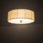 Meyda Lighting Cilindro 32" 8-Light Brass Tint & Gold Lujoso Semi-flush Mount Light With Wafer Silk & Yuma Idalight Shade