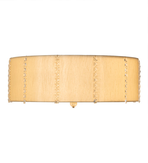 Meyda Lighting Cilindro 32" 8-Light Brass Tint & Gold Lujoso Semi-flush Mount Light With Wafer Silk & Yuma Idalight Shade