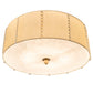Meyda Lighting Cilindro 32" 8-Light Brass Tint & Gold Lujoso Semi-flush Mount Light With Wafer Silk & Yuma Idalight Shade