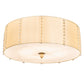 Meyda Lighting Cilindro 32" 8-Light Brass Tint & Gold Lujoso Semi-flush Mount Light With Wafer Silk & Yuma Idalight Shade