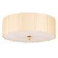 Meyda Lighting Cilindro 32" 8-Light Brass and Gold Powder Coat Lujoso Semi-flush Mount Light With Beige & White Shade